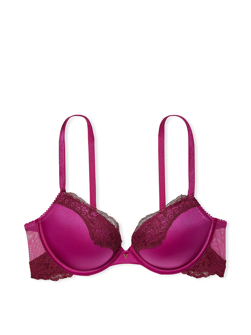 Victoria's Secret Very Sexy Push Up Lace Front Close Bra 32 DDD Red/Pink