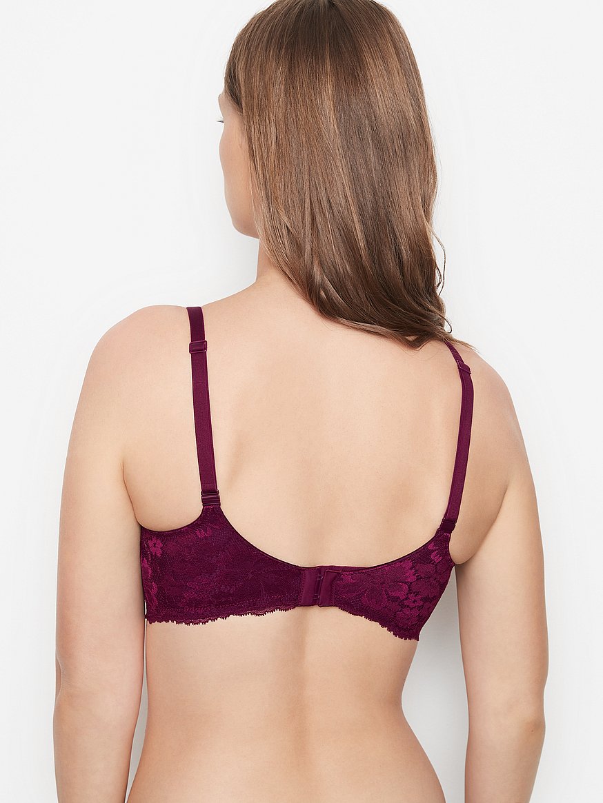 Buy Victoria's Secret Burgundy Purple Lace Unlined Non Wired