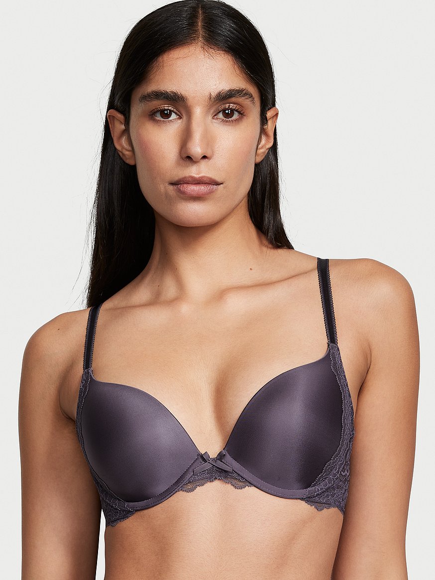 Lily Of France Navy Smooth & Sleek Push Up Underwire Bra 34A-38C