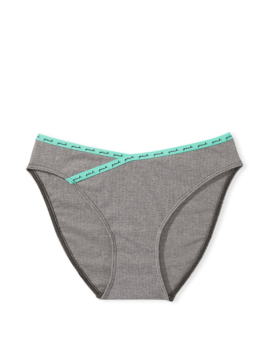 Buy Rib Logo Cotton Bikini Panty - Order Panties online 1122583700 - PINK US