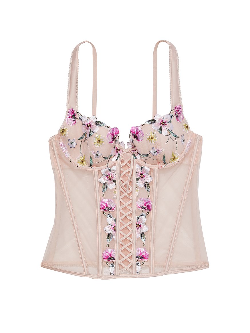 Buy Rose Lace & Grommet Strappy Corset Top - Order Bras online 1123845600 -  Victoria's Secret US