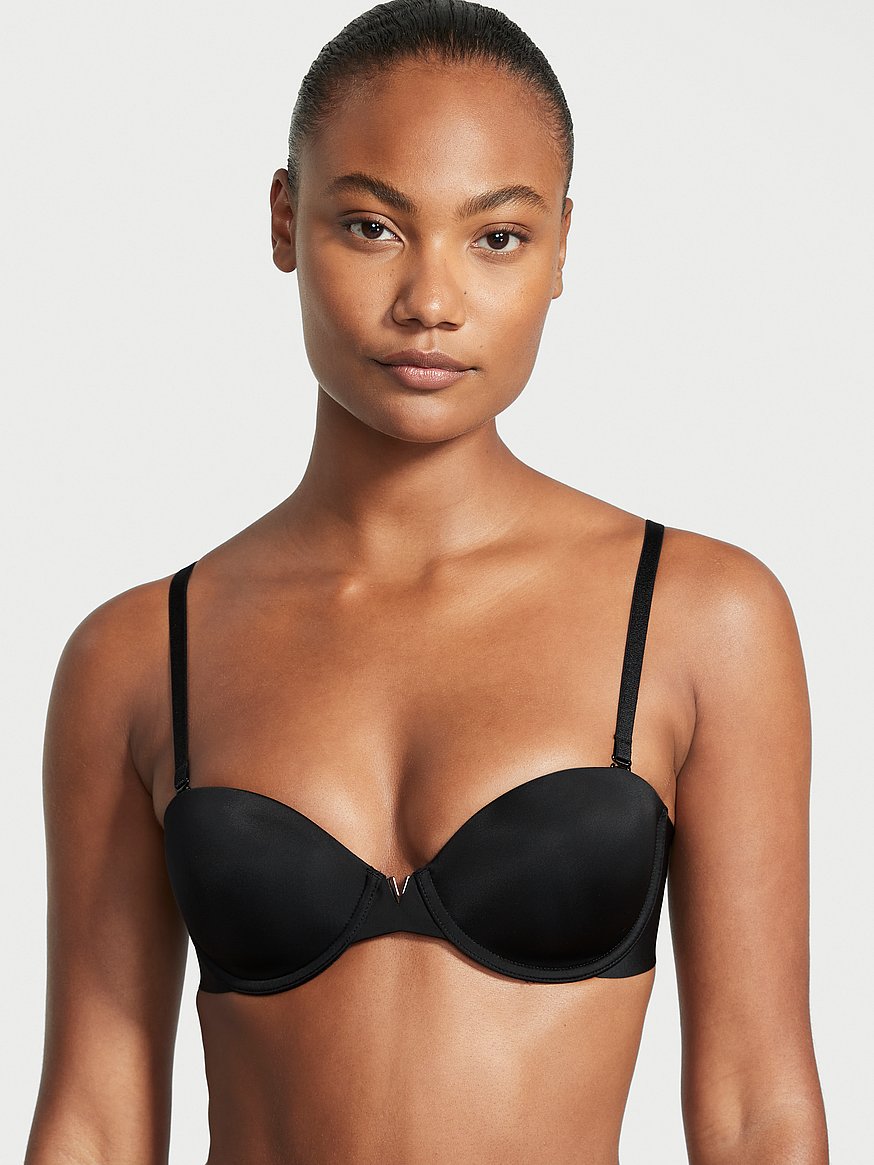 Victorias Secret Sexy Illusions Lightly Lined Strapless Bra, Adjustable  Straps, Smoothing T Shirt Bra, Strapless Bras For Women, Brown