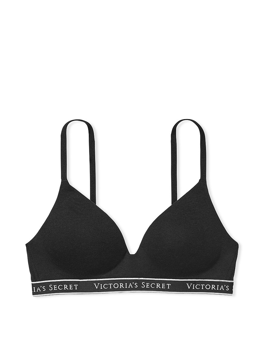 Buy Victoria's Secret Black Smooth Logo Strap Lightly Lined Non Wired  T-Shirt Bra from Next Luxembourg