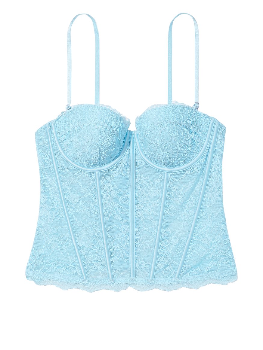 NWT Victoria’s Secret Light Blue Floral Lace 2024 Corset Top