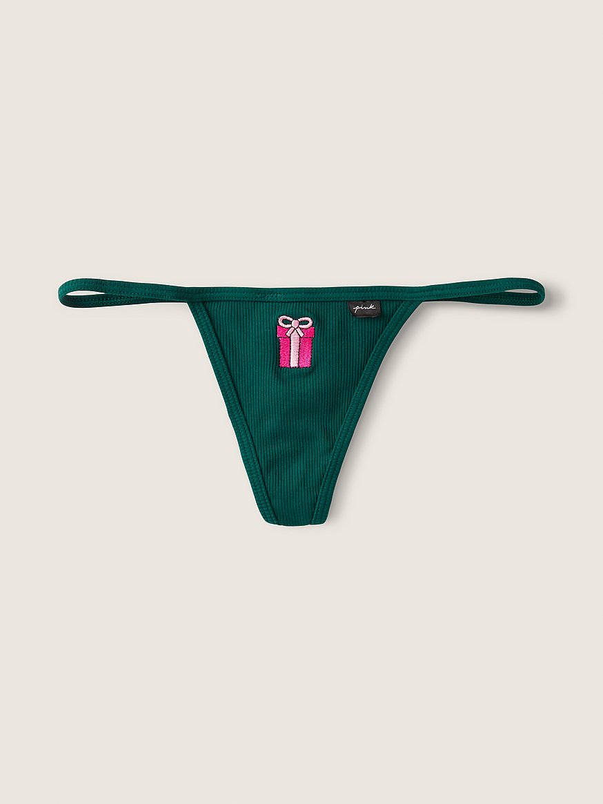 PINK NEVER WORN green underwear - Depop