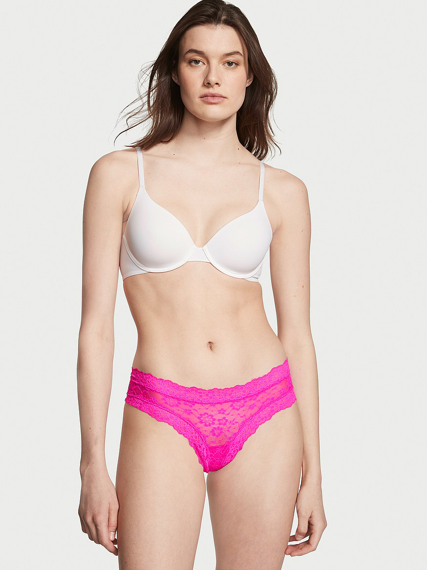 Lace Cheeky Panty- Pink Pearl - Chérie Amour