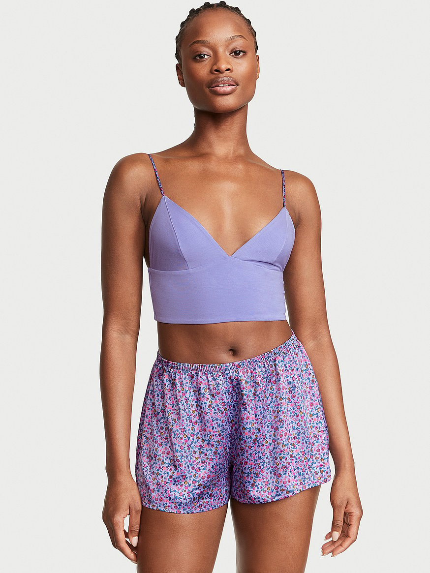 Buy Modal Cropped Cami Satin Shorts Set - Order Pajamas Sets online  5000009159 - Victoria's Secret US