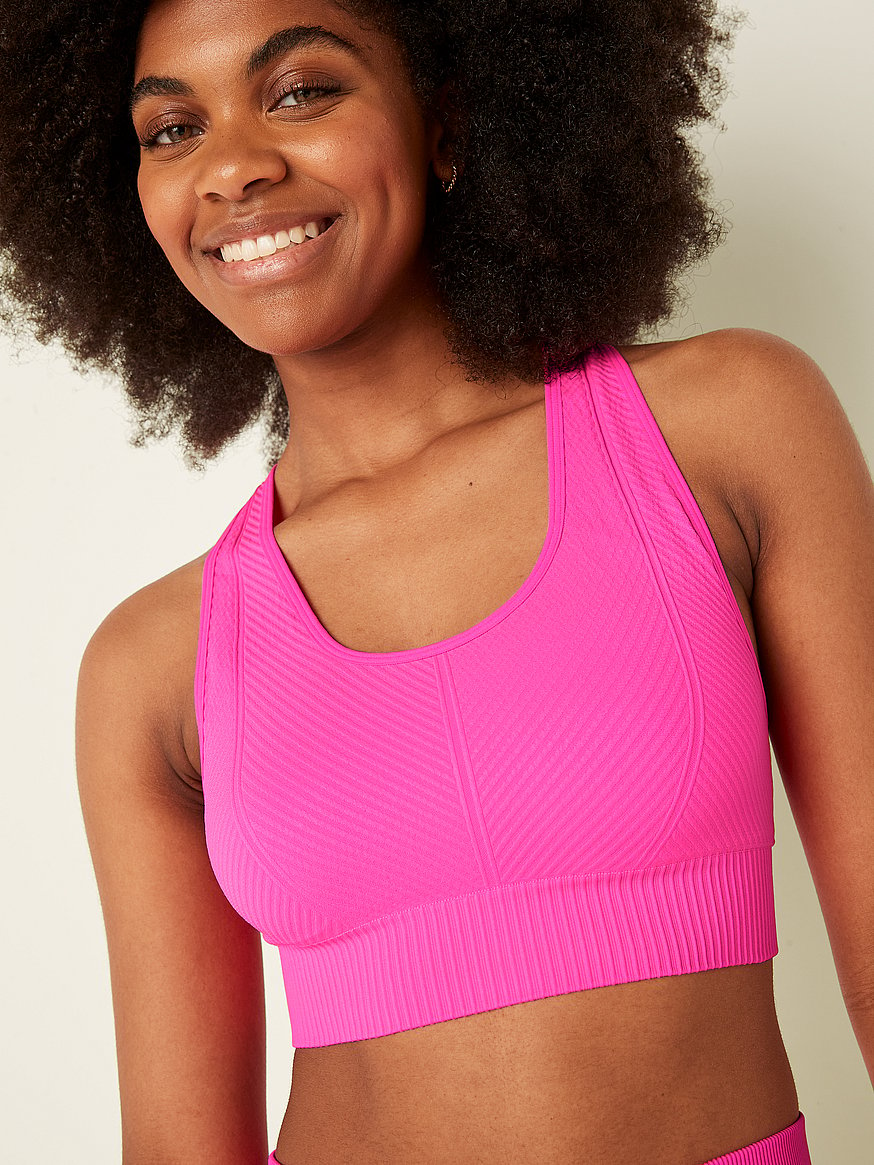 PINK - Victoria's Secret PINK Seamless Lightly-Lined Gym Racerback Sports  Bra.. Size:XS Purple - $20 - From Phyllis
