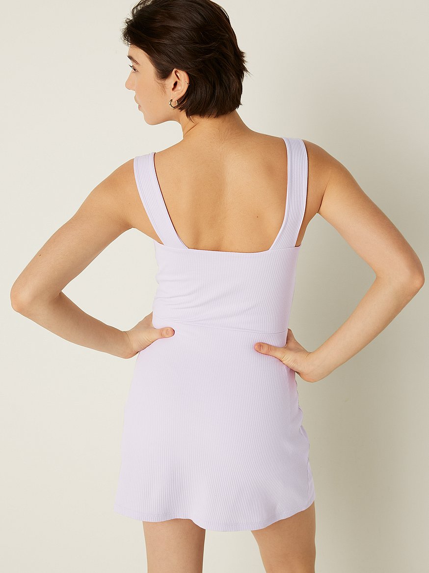 Rib Square Neck Active Dress