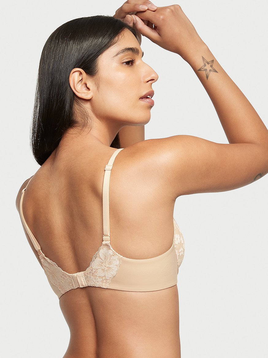 Lightly-Lined Smooth & Lace Demi Bra