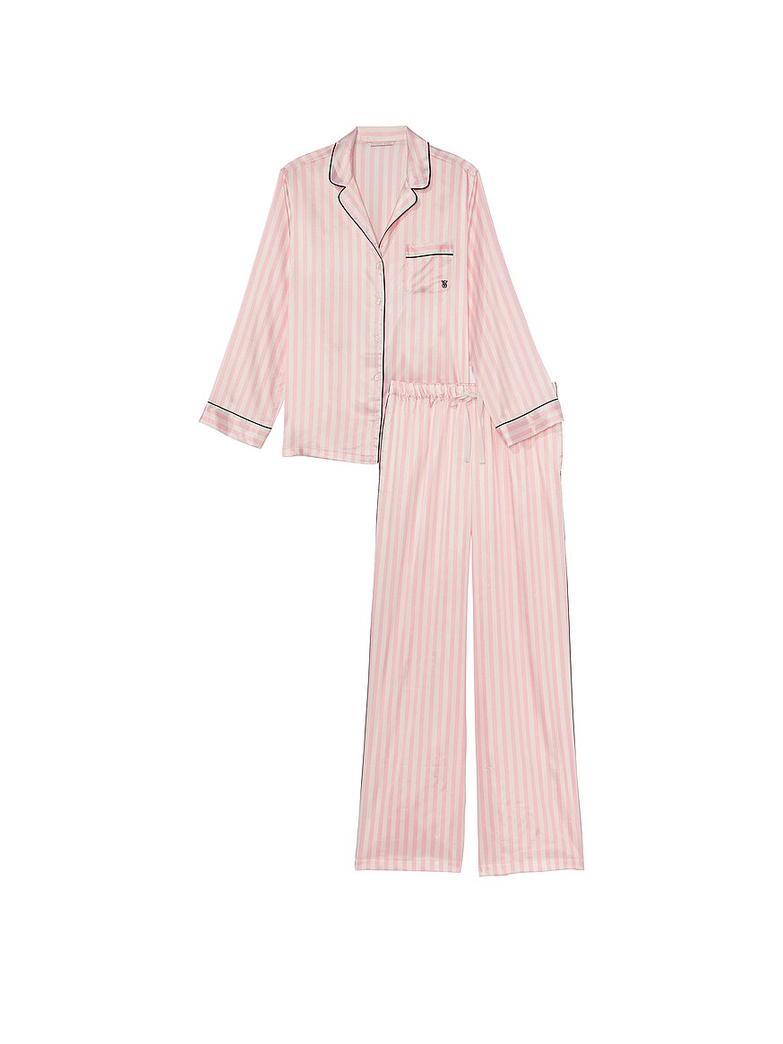 Pajama house} European and American new women's pajamas VICTORIA'S SECRET ice  silk satin loose home wear short-sleeve pajamas