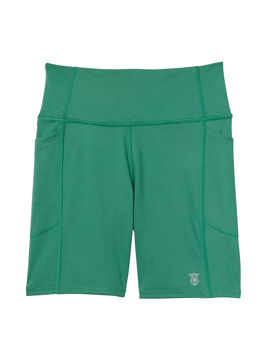 High Rise Khaki Green Pocket Bike Shorts