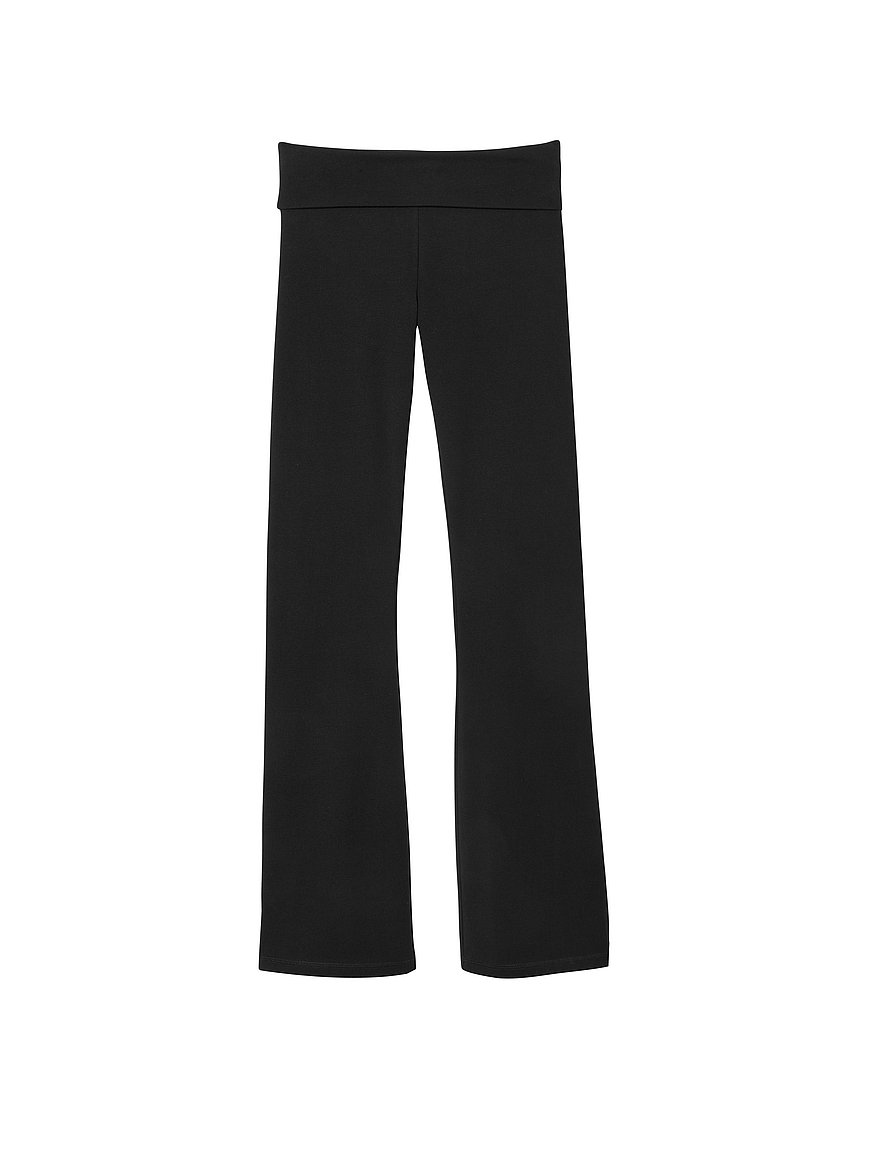 Fold Over Waist Yoga Pants (X-Large, White)
