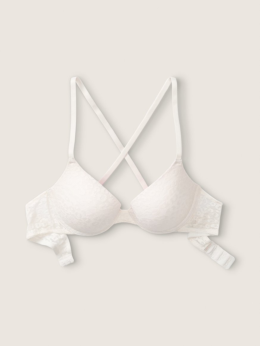 Victoria's Secret PINK pink & light blue lace push up bra. - $28 (53% Off  Retail) - From Sara