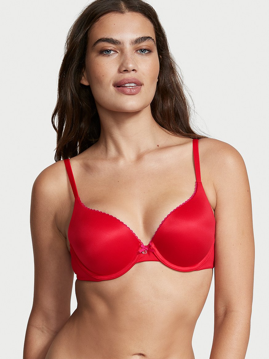 Victoria Secret Red Body By Victoria Lined Tshirt Bra - Size 34B