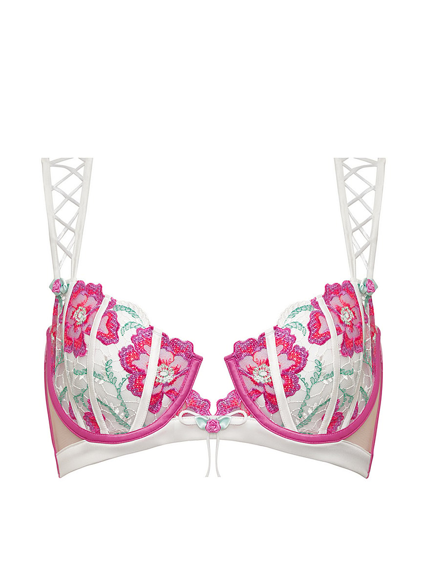 NWOT Victoria’s Secret light pink floral print lace bra 36D
