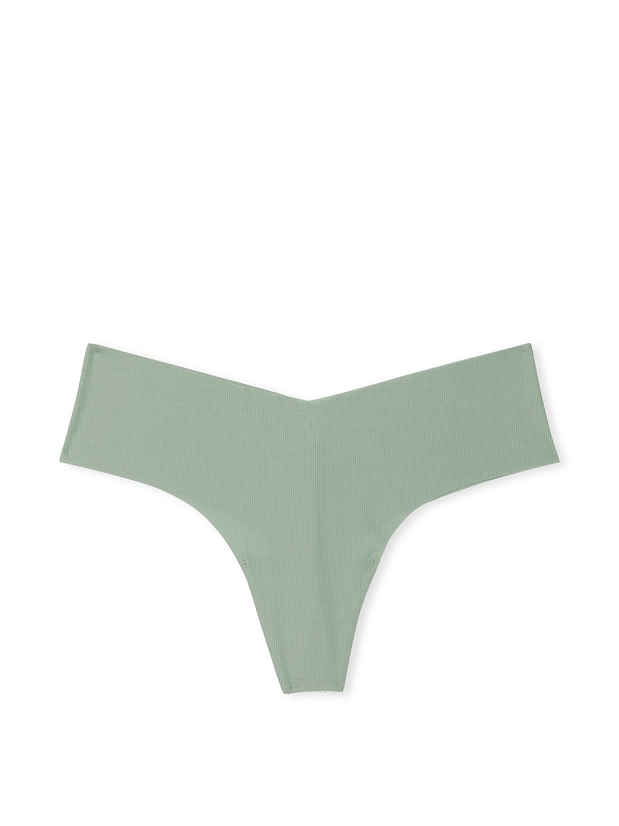 Victorias Secret PINK Thong Panties Size Medium Green/Black Plaid 
