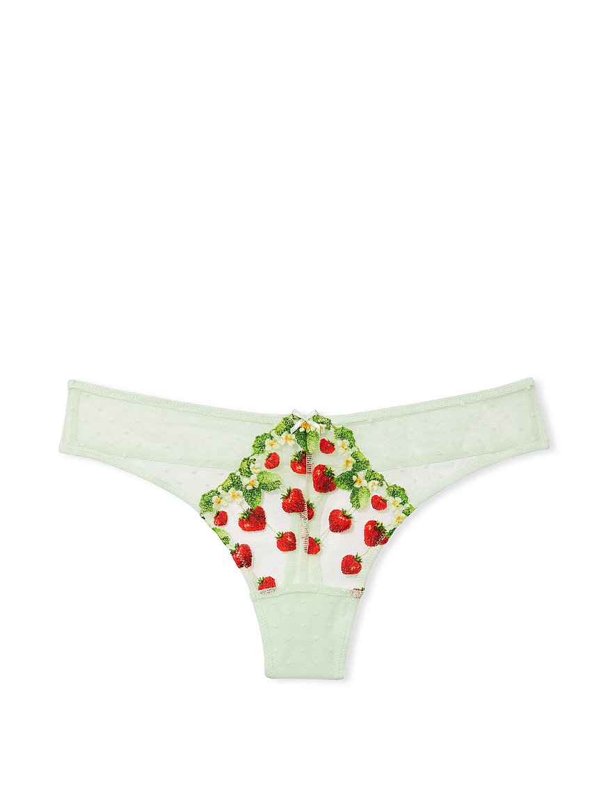 Victoria's Secret, Intimates & Sleepwear, Vs Strawberries Lace Waist Cotton  Cheeky Panty Nwt