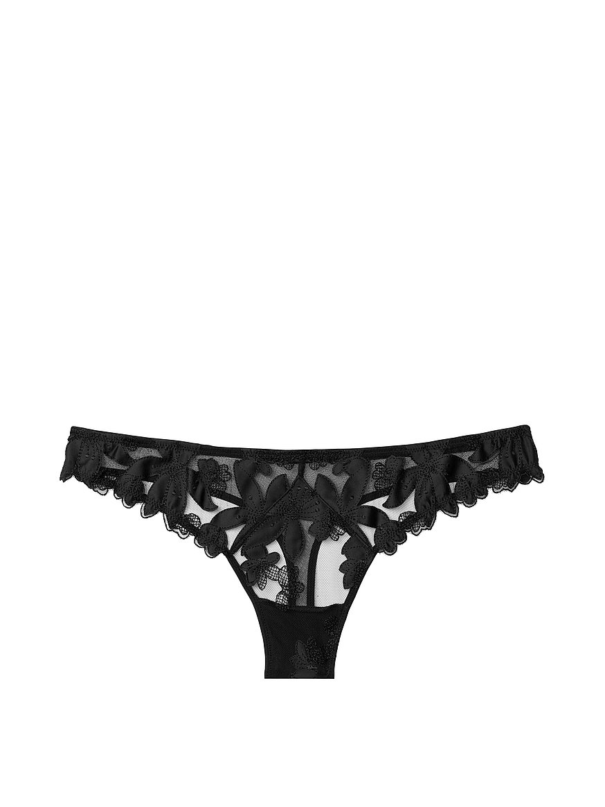  Victoria's Secret Heart Embroidery Thong Panty Color Black New  (as1, alpha, m, regular, regular) : Clothing, Shoes & Jewelry