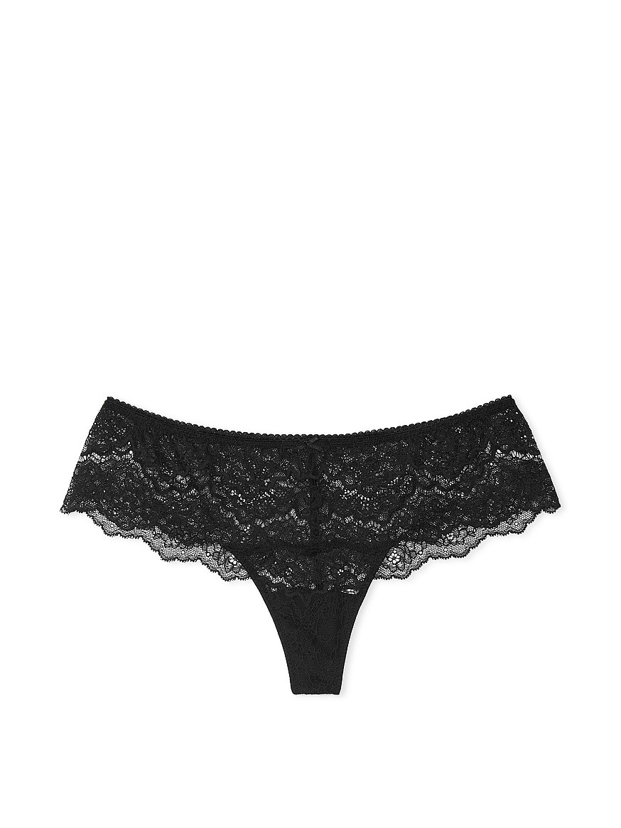 Seamless Mesh Lace Hipster, black