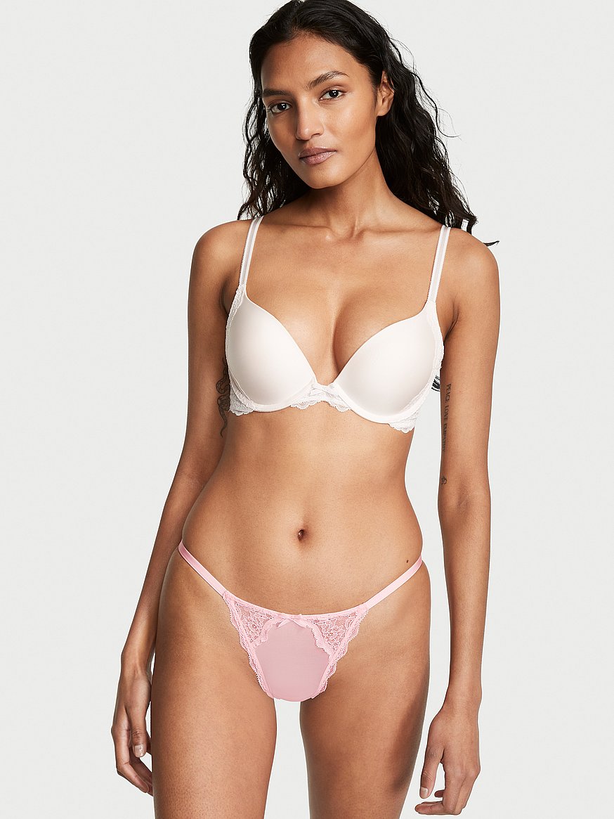Buy Victoria's Secret Pretty Blossom Pink Lace Front Fastening