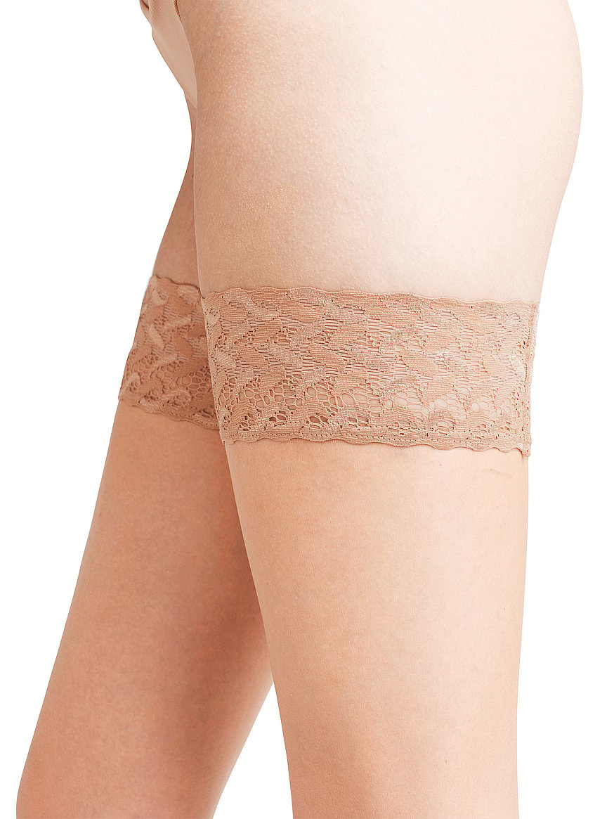 NEW 3 pair of Falke shelina 12 shimmer lace top thigh highs