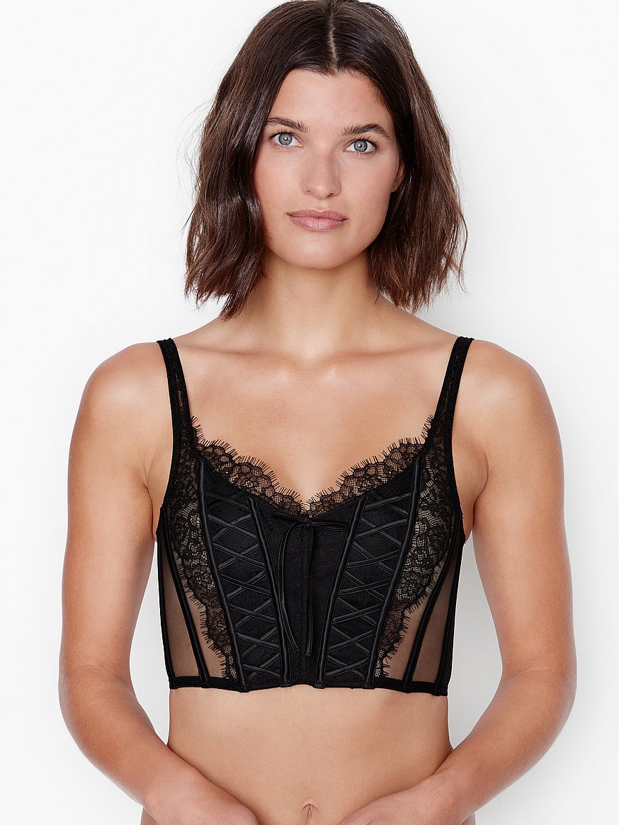 Unlined Bejeweled Embroidery Corset Top