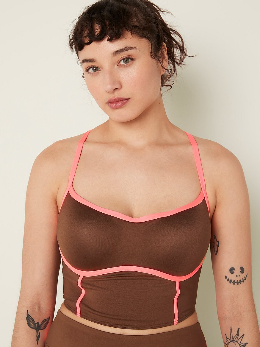 Victoria's Secret Pink Ultimate Strappy Push-up Sports Bra Maroon
