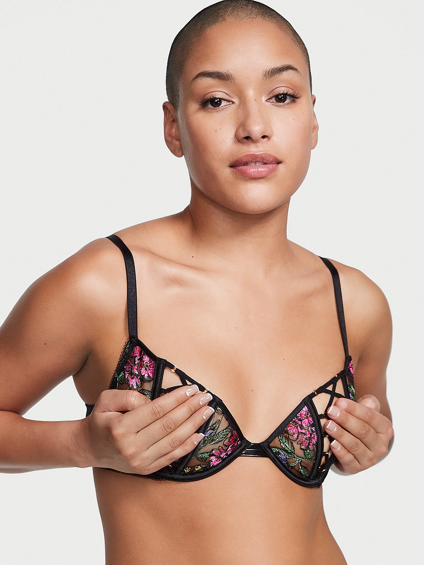 Open Cup Lace-up Bra 