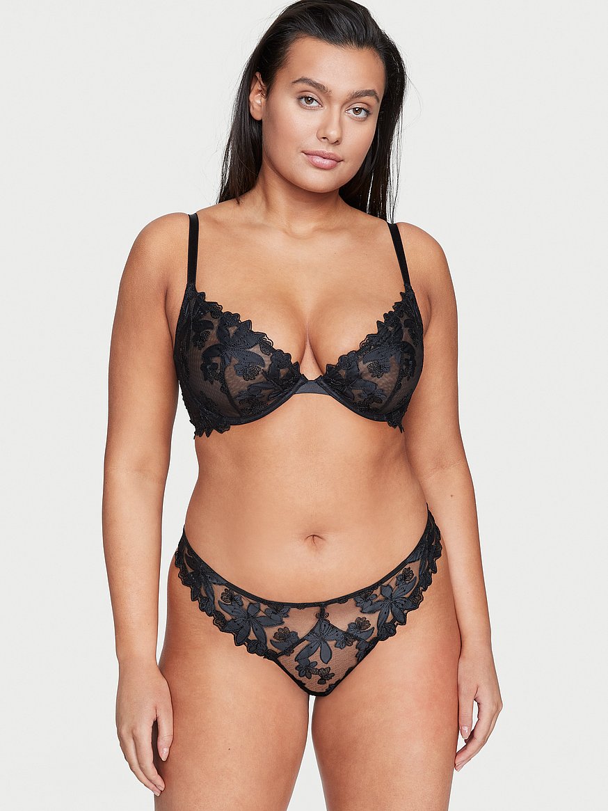 Lost Paradise sheer embroidered plunge bra, Undress Code, Shop Unlined  Bras & Bra Tops For Women Online