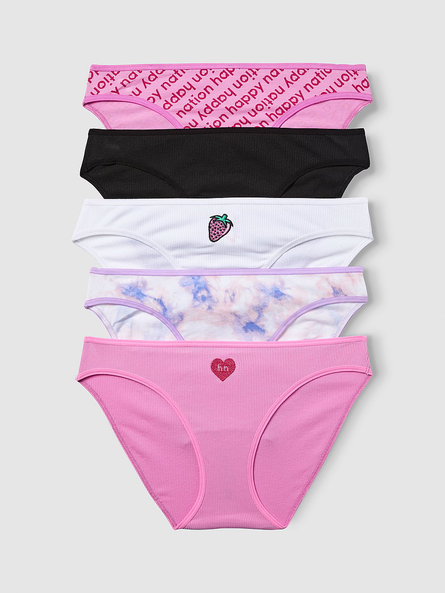 Happy Nation for Tweens 5-Pack Seamless Shortie Underwear, Print, L -  Women's Panties - PINK - Yahoo Shopping