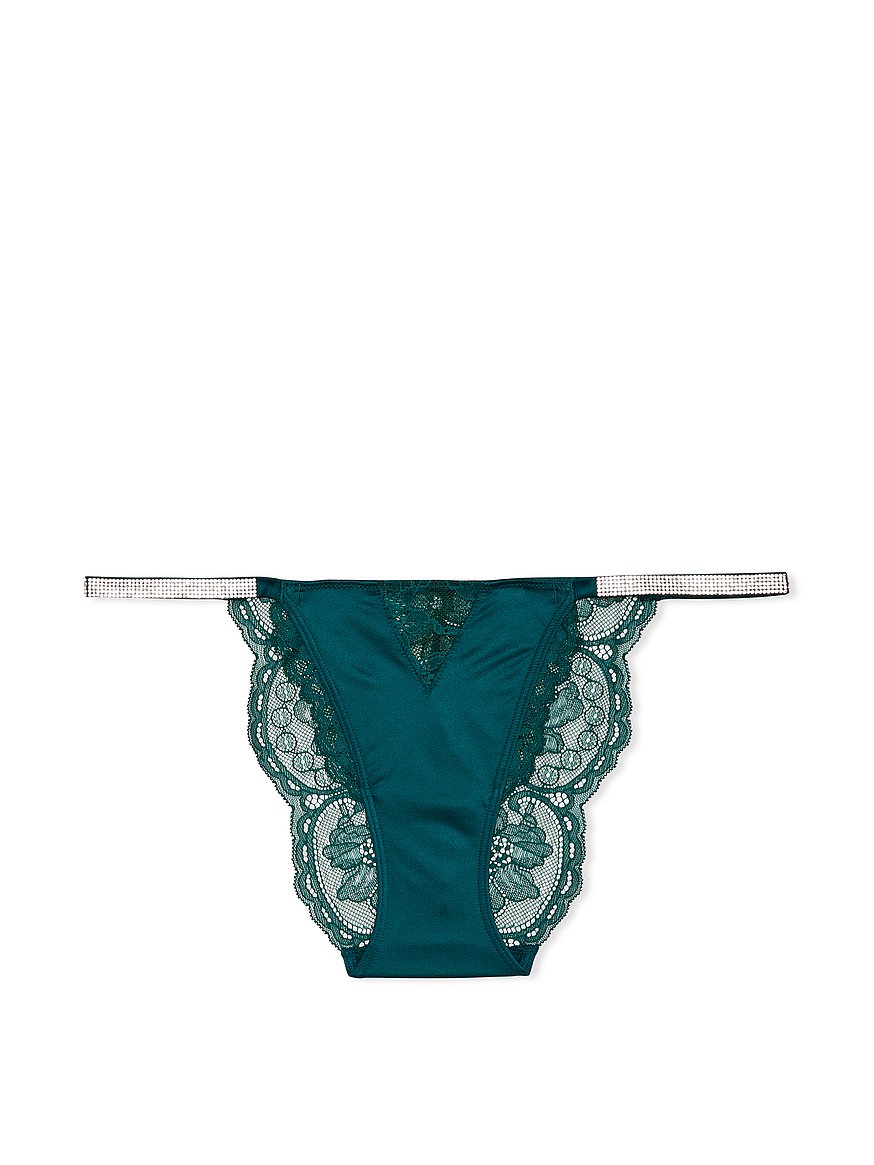 Victoria's Secret Micro Lace Shine Strap Cheekini/Cheeky Panty Color Night  Ocean/Blue New (Medium) at  Women's Clothing store