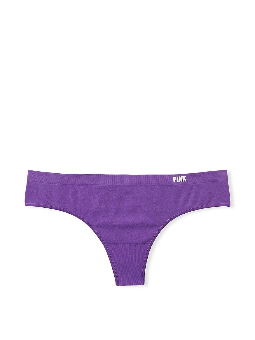 Intimates Mid-Rise Seamless Thong in Violet Pink