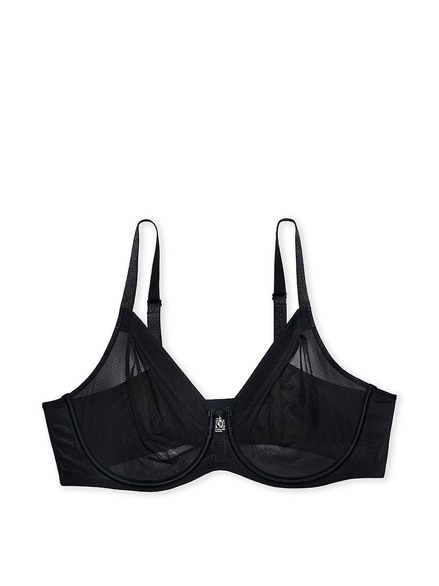 Victoria's Secret Micro Mesh Sheer Unlined Underwire Bra Black 34B Size  undefined - $19 - From Megan