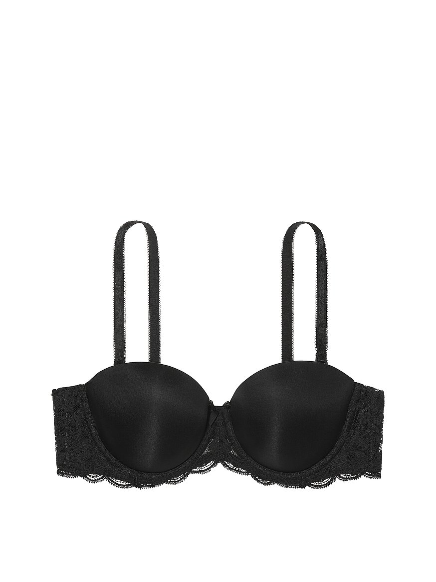 Victoria Secret Size 32A Bra Black Underwired Lined Strapless