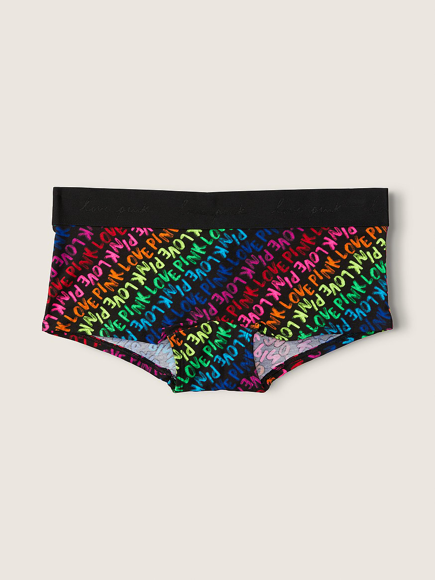 Victoria's Secret Pink Boyshort Boxer/Shortie Underwear/Panty  Multicolor/Black New
