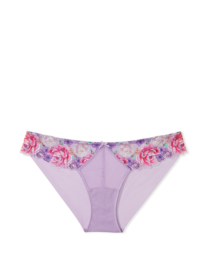 Sequin Violet Embroidery Ouvert Panty