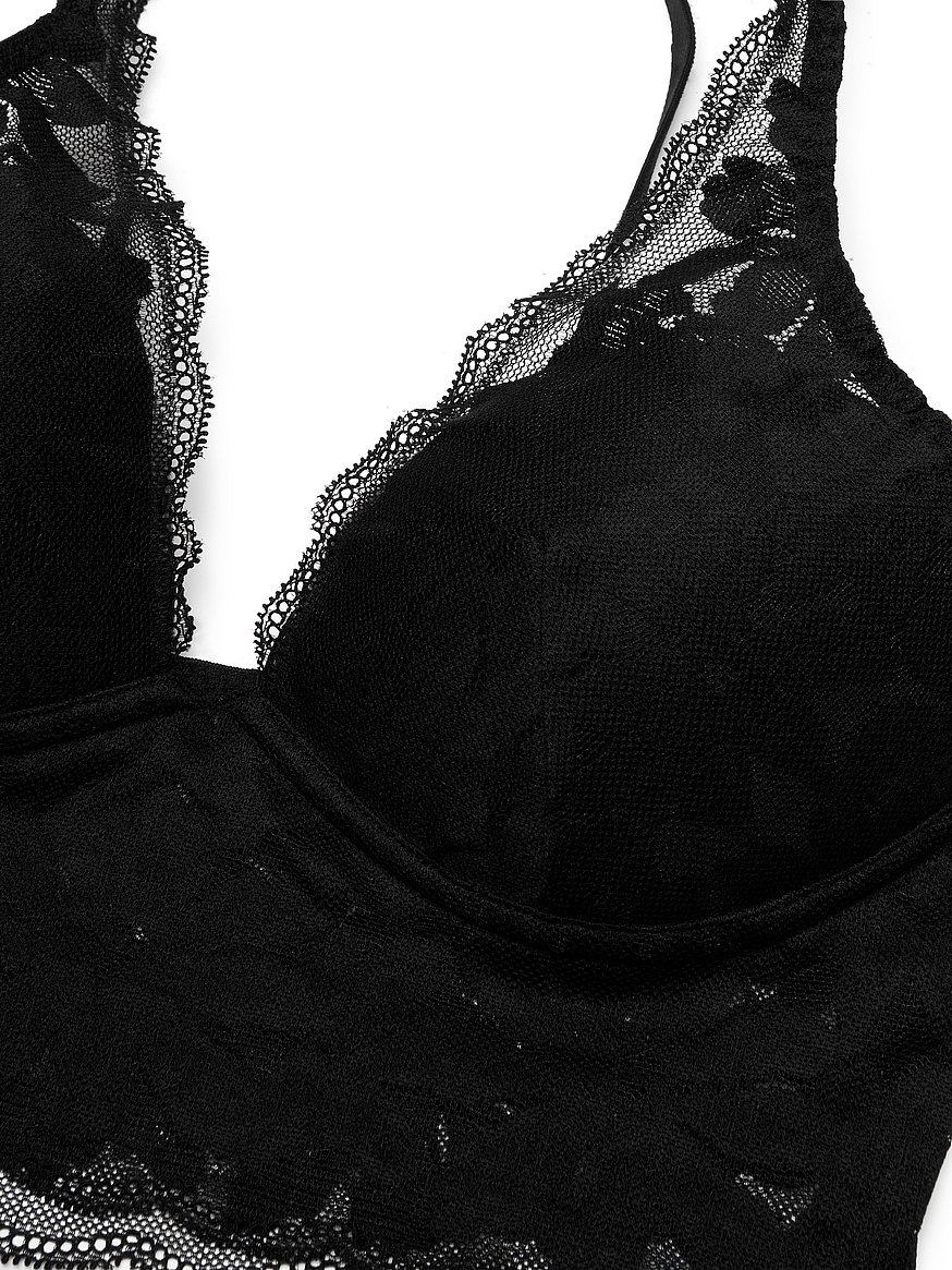 PINK - Victoria's Secret Black Lace Bralette Size M Festival
