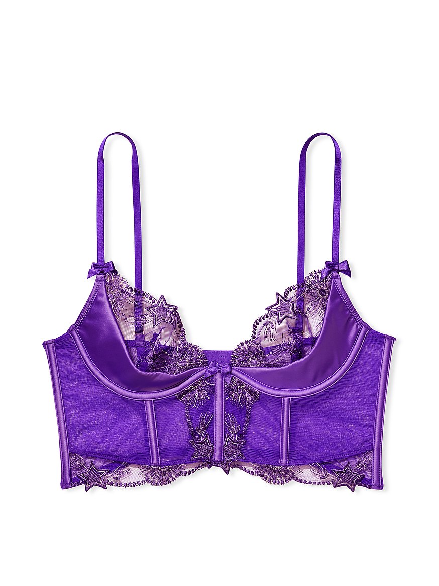 Peyton Embroidered Underwire Bra 006 - Aqua Blue – Purple Cactus Lingerie