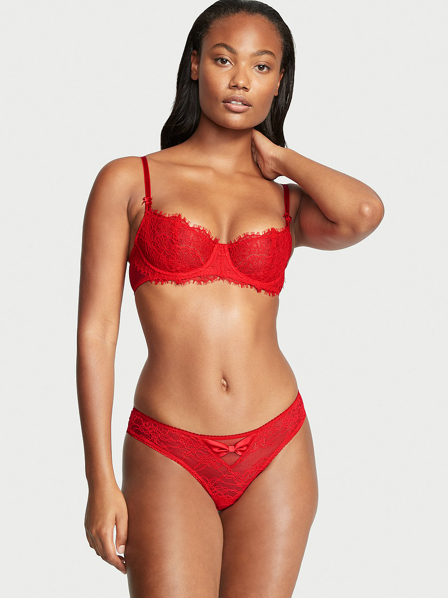 Buy Victoria's Secret Lipstick Red Cheeky Lace Knickers from Next Luxembourg
