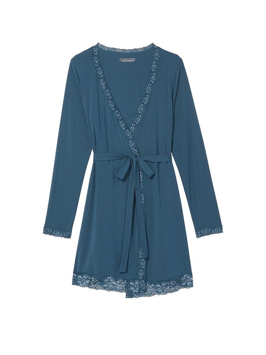 Buy Modal Lace-Trim Robe - Order Robes online 5000009123 - Victoria's  Secret US