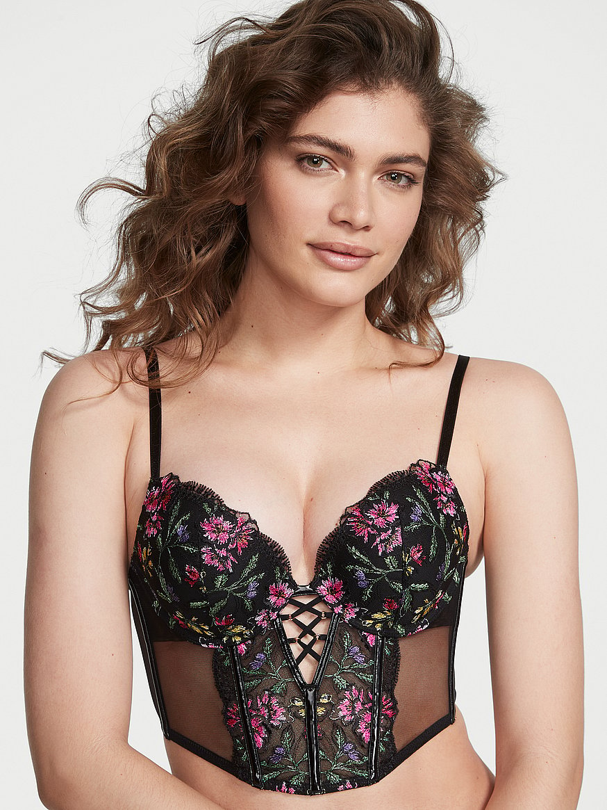 Push-Up Embroidered Corset Top