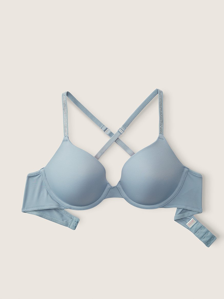 Victoria's Secret PINK Chalk Blue Lace Lightly Lined T-Shirt Bra