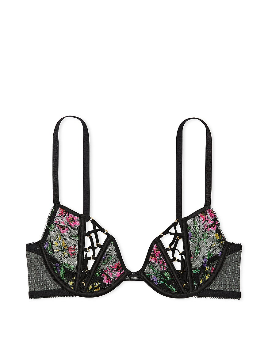 Victoria's Secret New VERY SEXY Unlined Floral Embroidered Demi