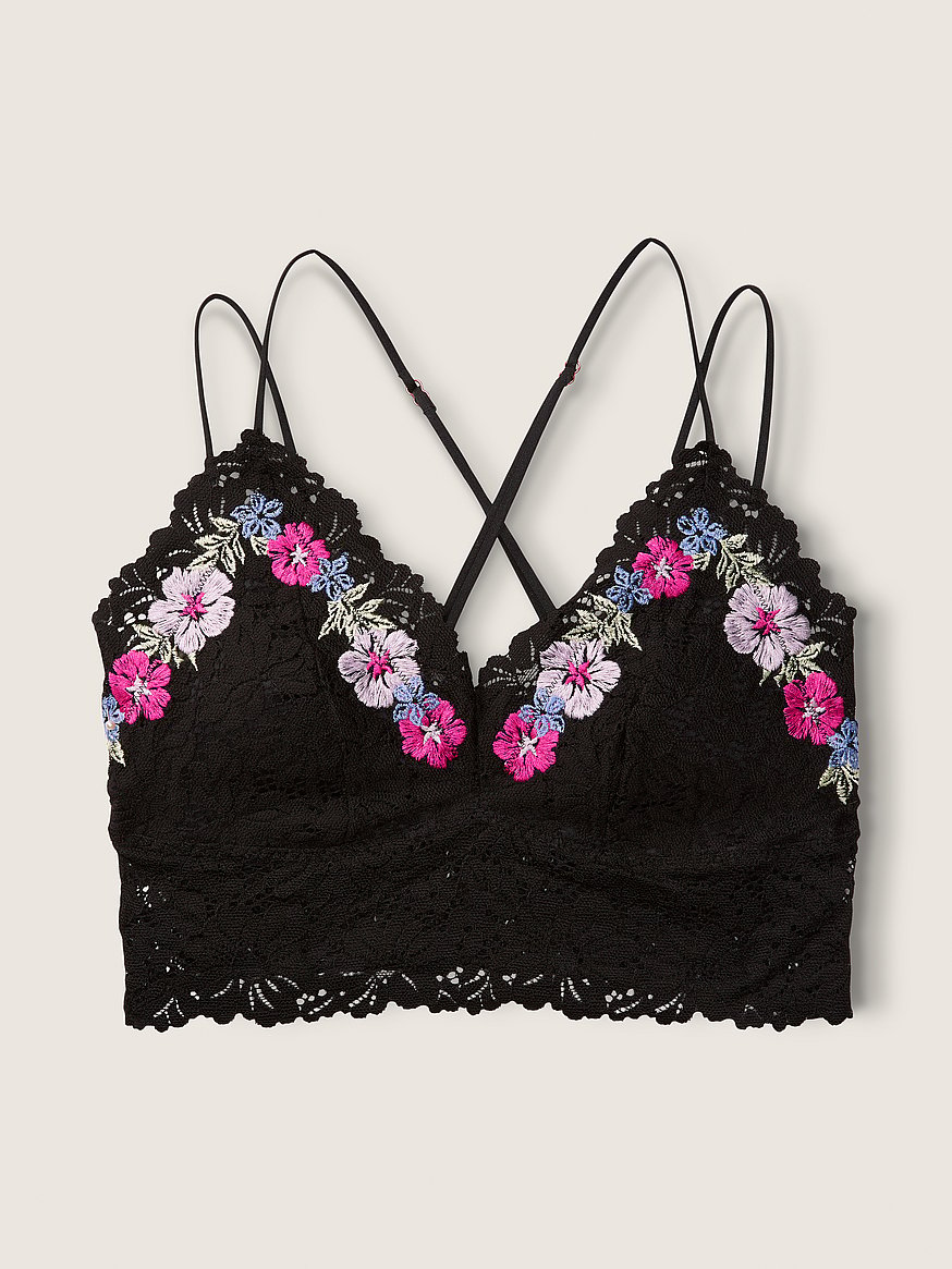 Light Pink and Black Lace Bras with Floral Pattern #2 Stock Photo - Image  of bras, support: 177761066