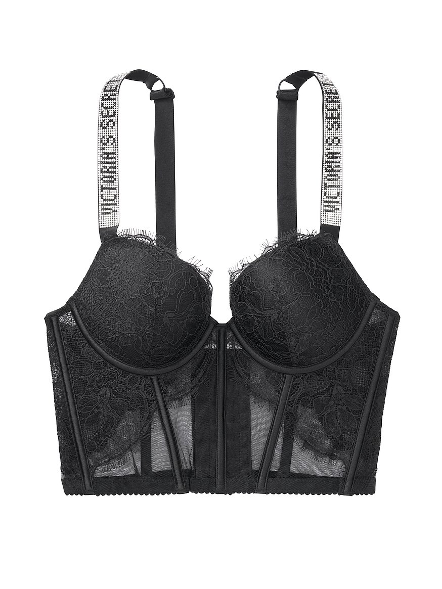 Victoria'S Secret Padded  Very Sexy Add 2 Cups Shine Strap Lace Corset Bra  Top - Womens · Clean Livin Life