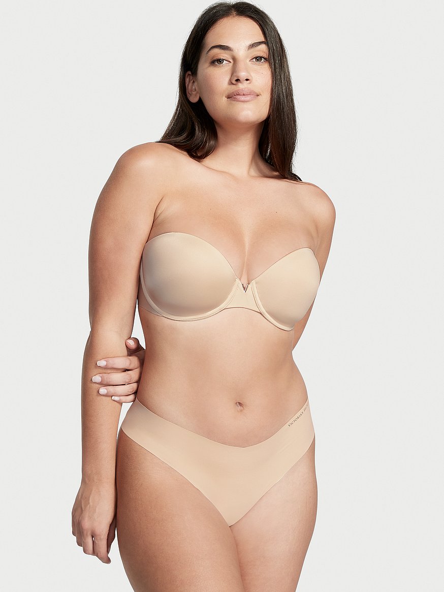 Victoria's Secret bombshell strapless nude bra size 34C.