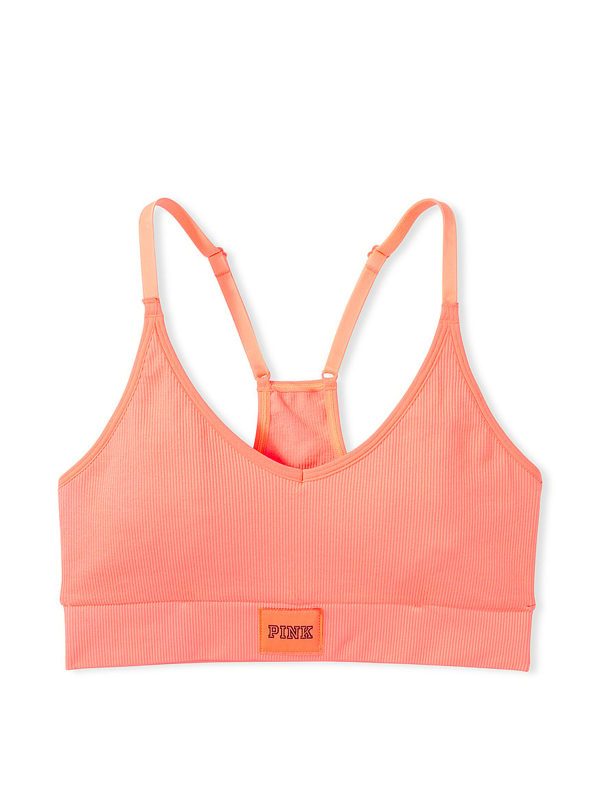 Victoria's Secret PINK Red Pepper Seamless Lightly Lined Low Impact  Racerback Sports Bra