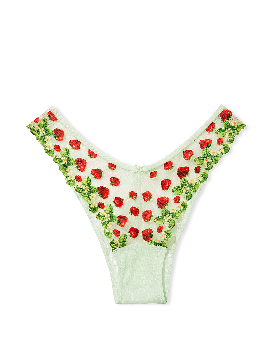 Strawberry Embroidery Brazilian Panty