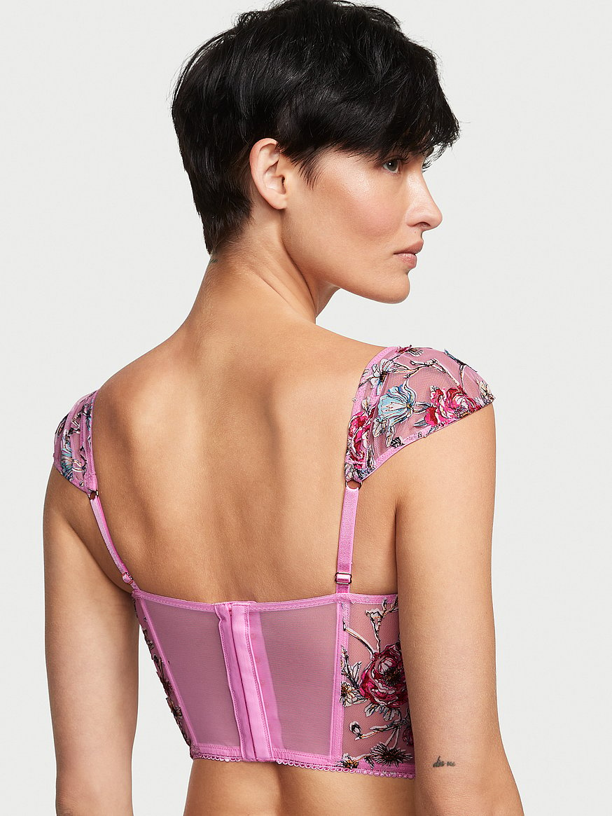 Buy Lace Cap-Sleeve Corset Top - Order Bras online 1124010100 - Victoria's  Secret US